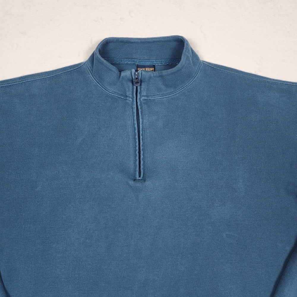 Woolrich Sweatshirt Mens XXL Blue Quarter Zip Fleece Mock Neck Outdoor Hiking - Picture 2 of 8